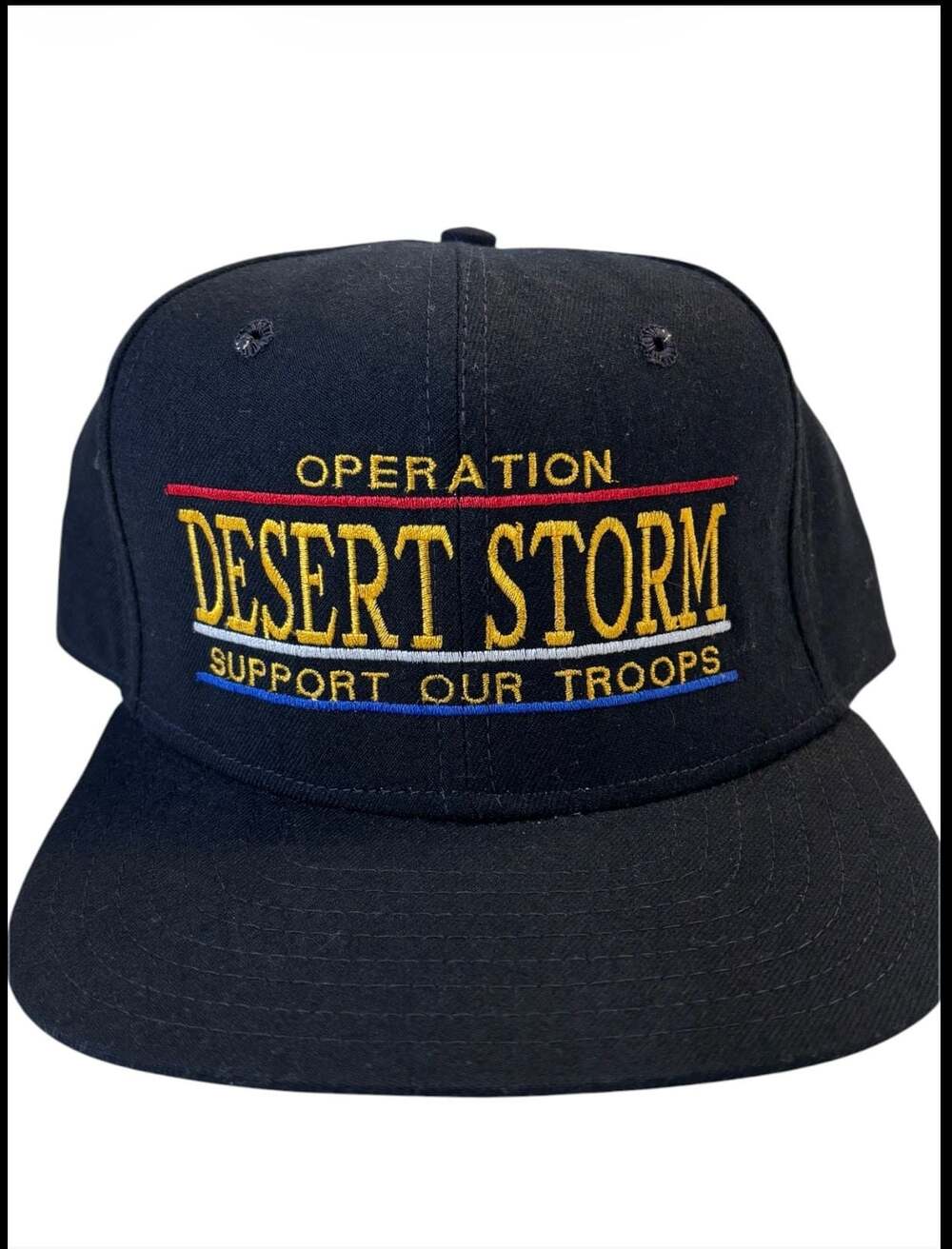 Vintage New Era Operation Desert Storm Support Our Troops Snapback Hat Medium-La